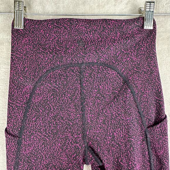 Athleta Leggings Womens XXS Fuschia Black Ultimate Stash Textured 7/8 Tight Gym - Picture 5 of 13
